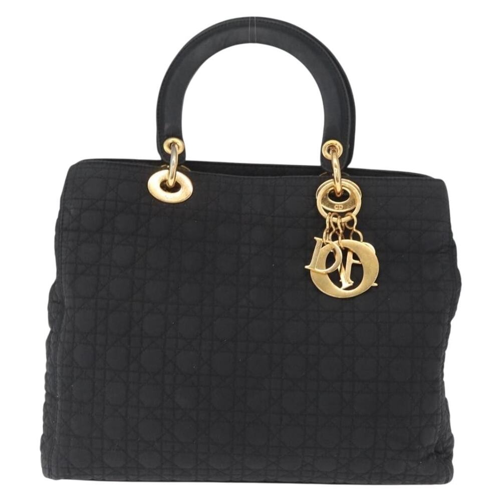 Dior Nylon Lady Dior Cannage Handbag Black